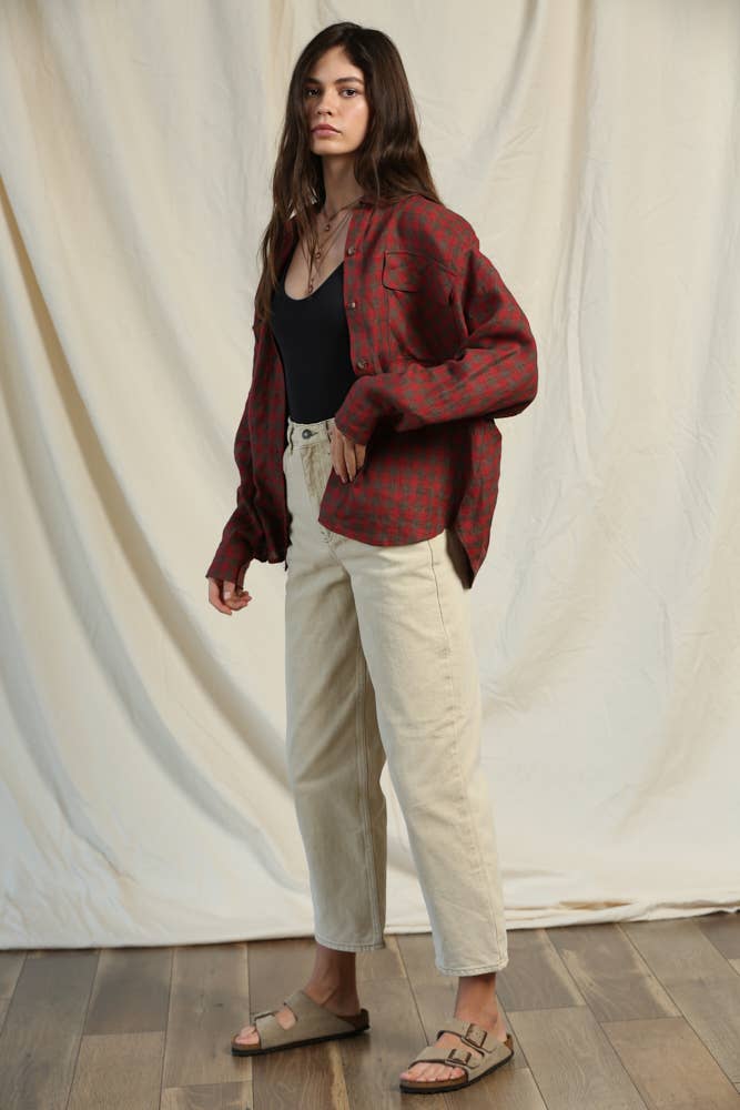 Max Linen Flannel Button-up